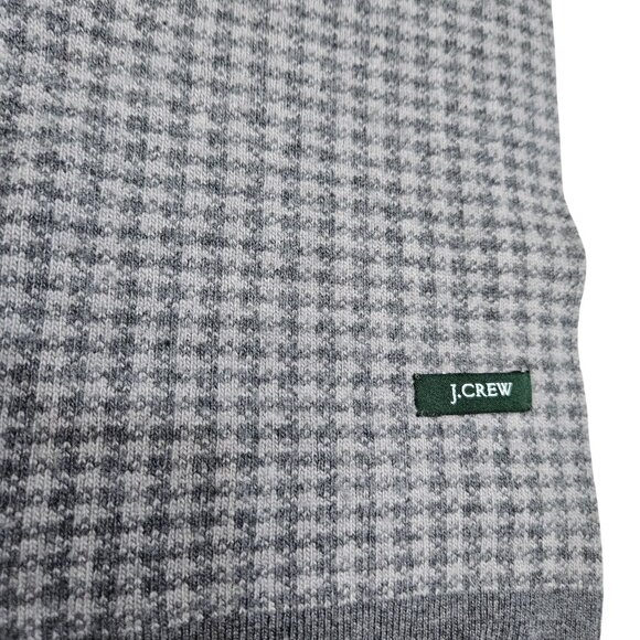 J.Crew Mens Black Gray Houndstooth Knit Scarf OS Preppy Minimalist Basic‎ Staple - Picture 2 of 4
